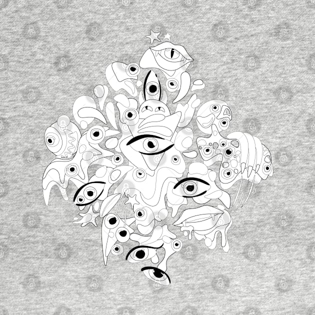 Psyhodelical Pattern with Thousand Eyes Looking Into the Soul, Vampire and Witchcraft Vibes by lissantee